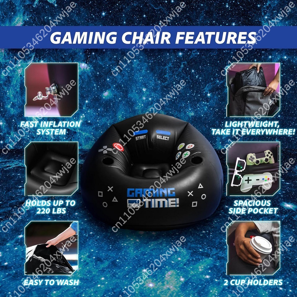 Home Office Furniture - Inflatable Gaming Chair with Cup Holder