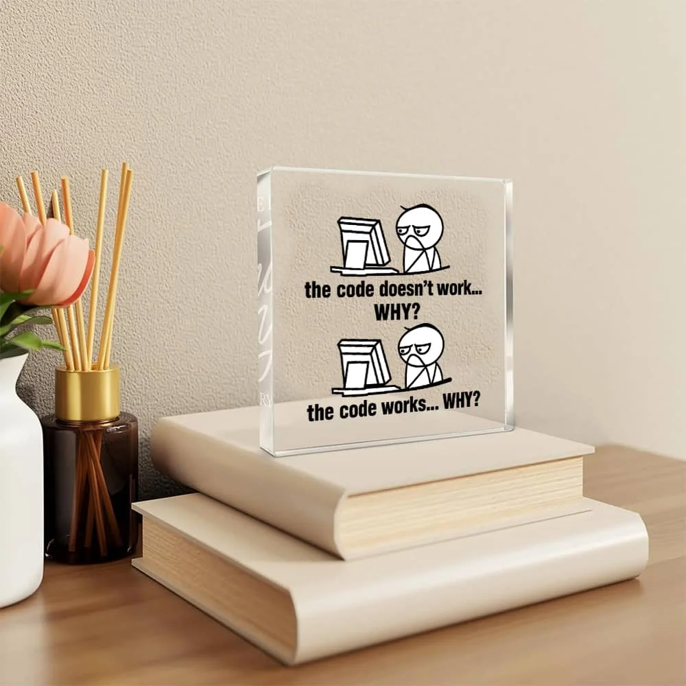 Home Office Programmer - CIFBUY Crystal Acrylic Desktop Ornament 3D