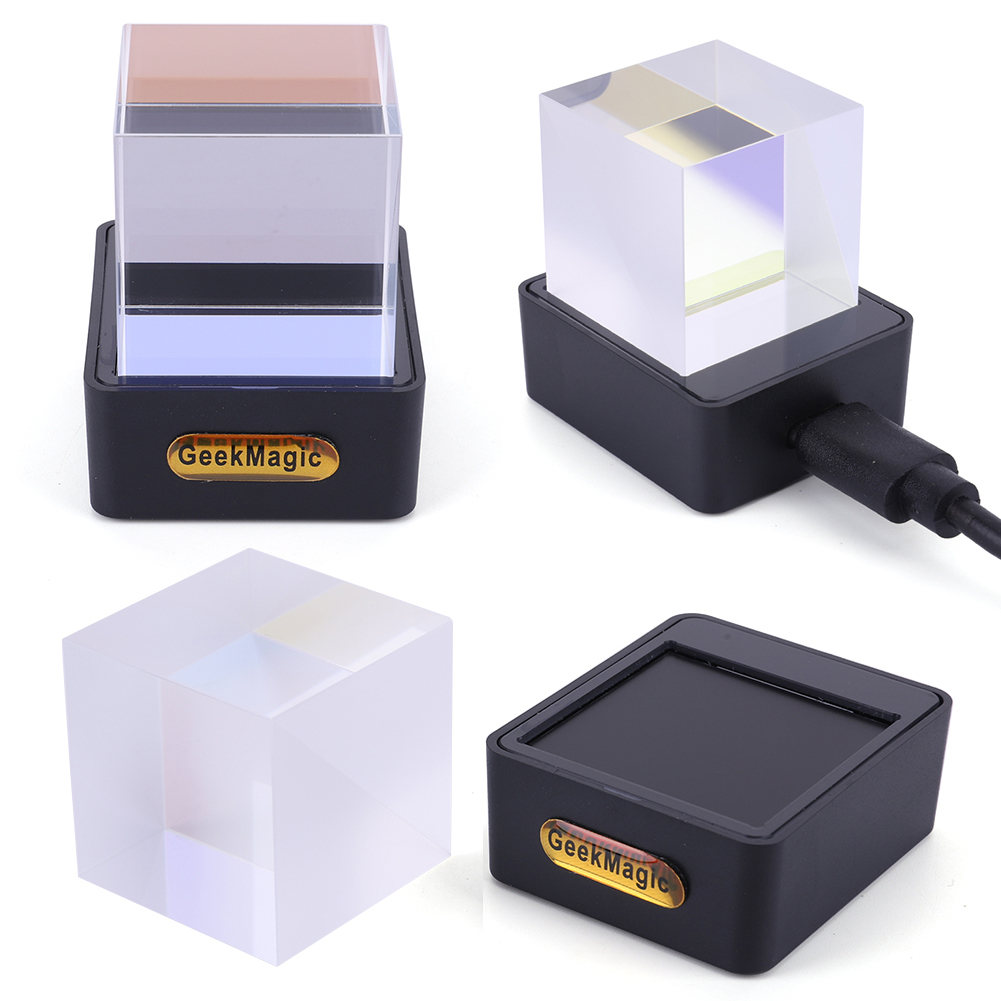 Home Office Gif - Crystal Cube Photo Display Holographic Desktop