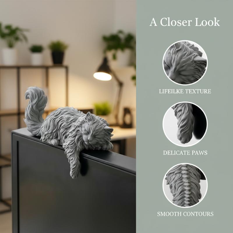 Cute Long Hair Sleeping Cat Fi - Home Office Gif review and price