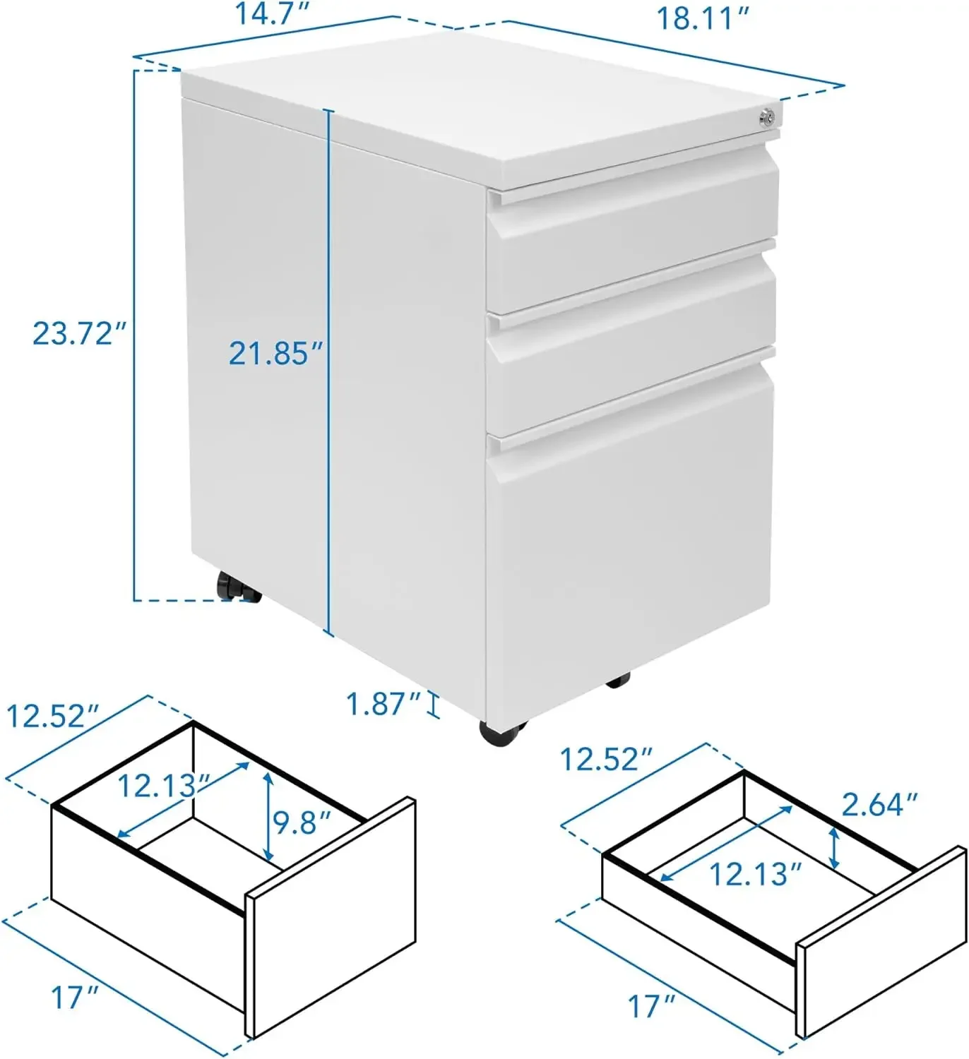 Mount It 3 Drawer File Cabinet - Drawer Pedestal Cabinet review and price