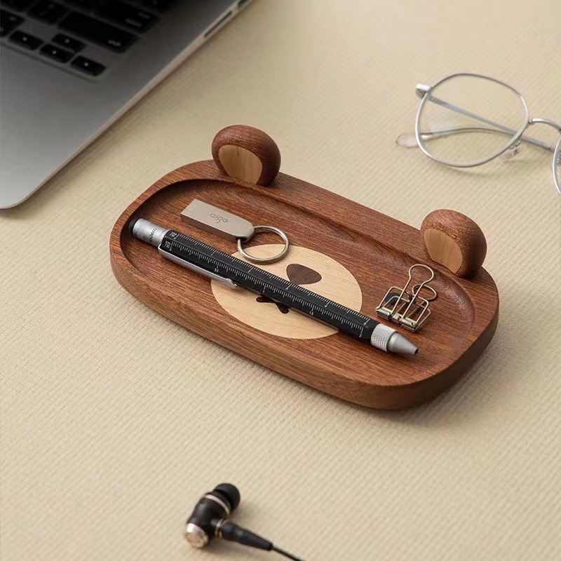 Miniature Solid Wood bear Tray - Home Office Gif review and price