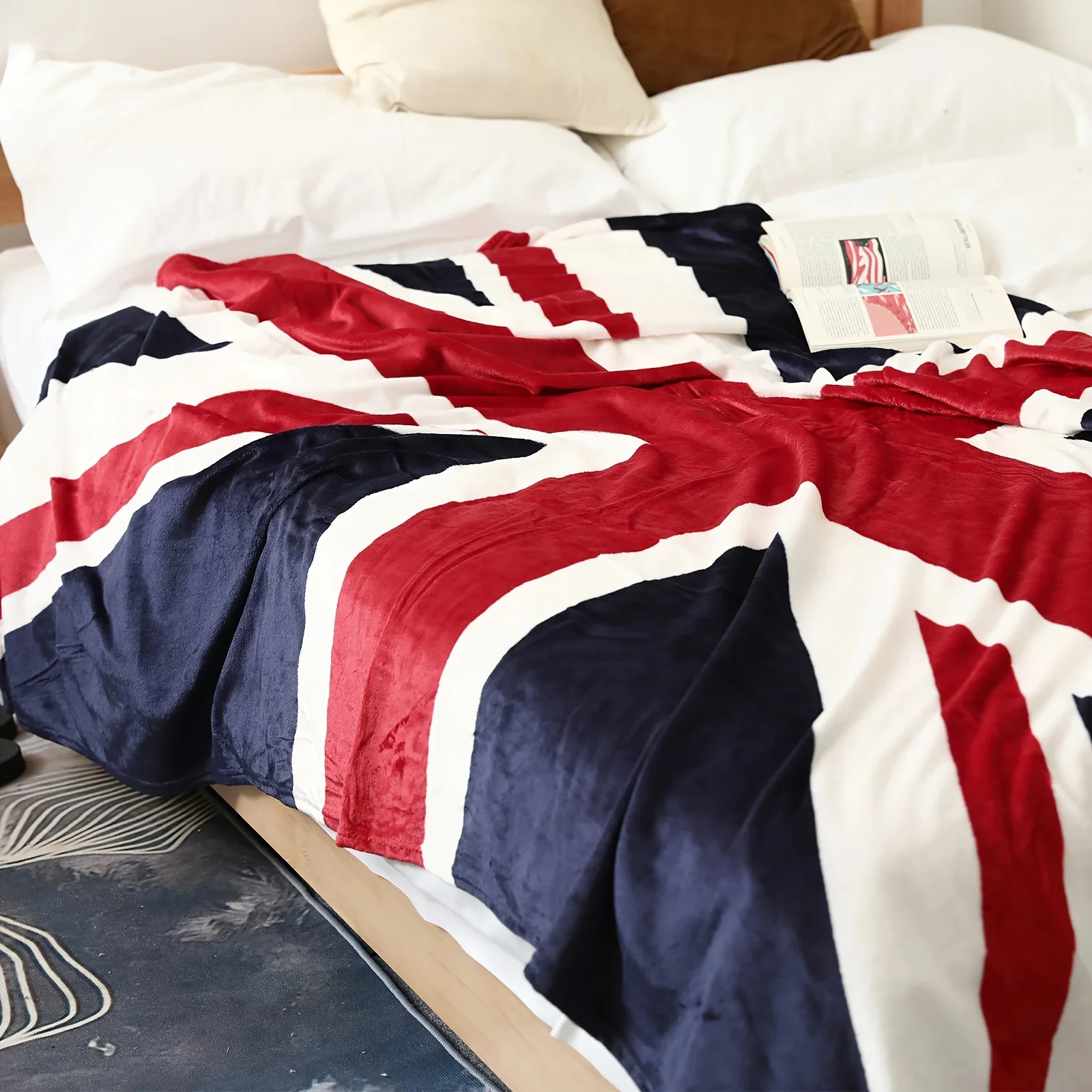 British Flag Flannel Throw Bla - Home Office British review and price