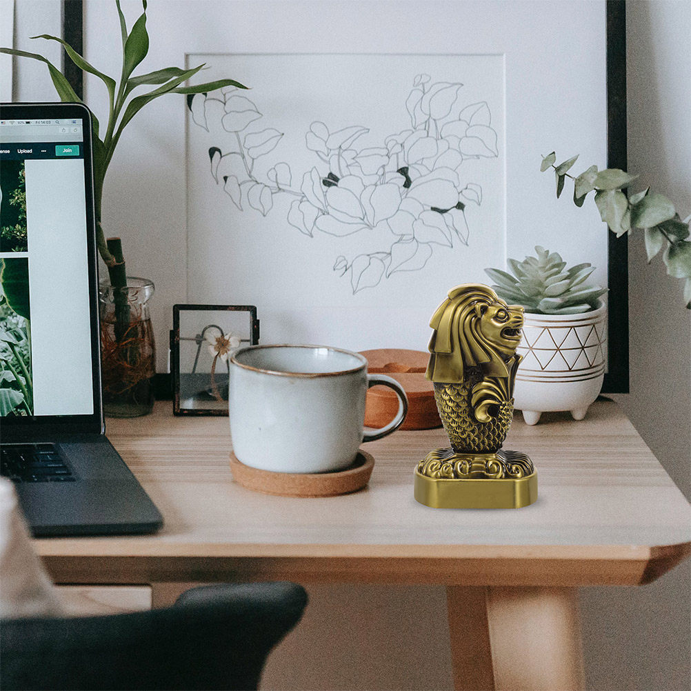 2Pcs Sturdy Metal Merlion Stat - Home Office Singapore review and price