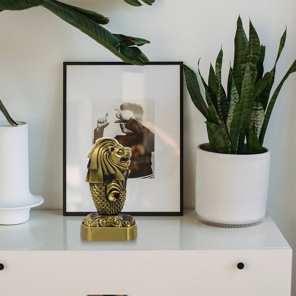 2Pcs Sturdy Metal Merlion Stat - Home Office Singapore review and price