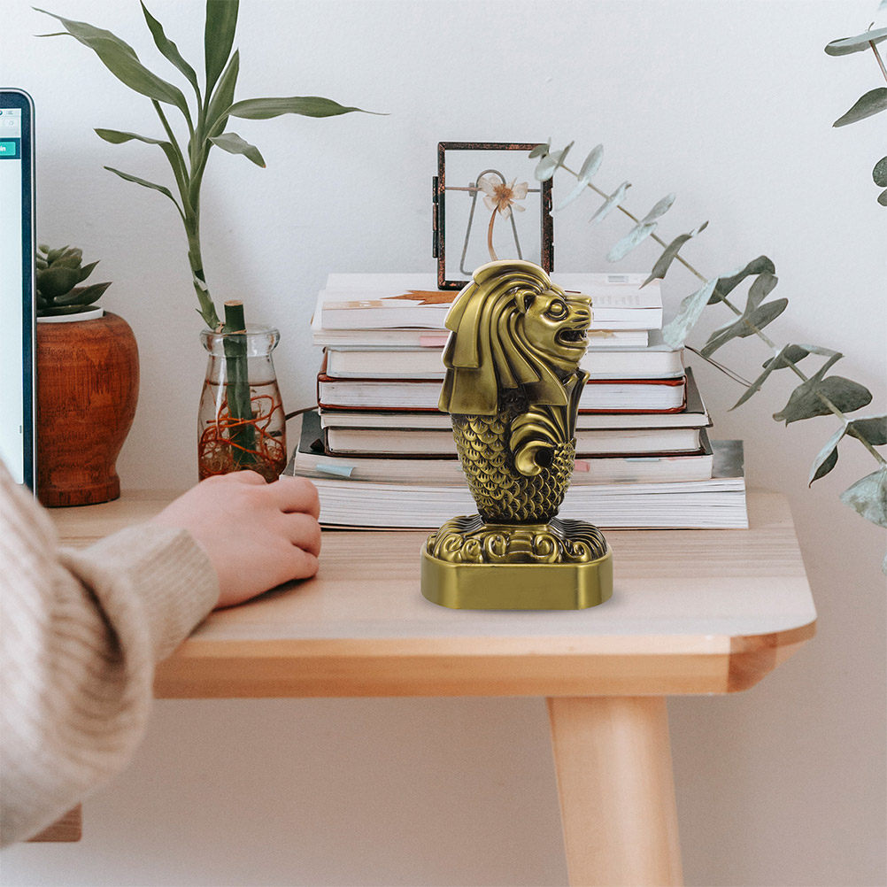 2Pcs Sturdy Metal Merlion Stat - Home Office Singapore review and price