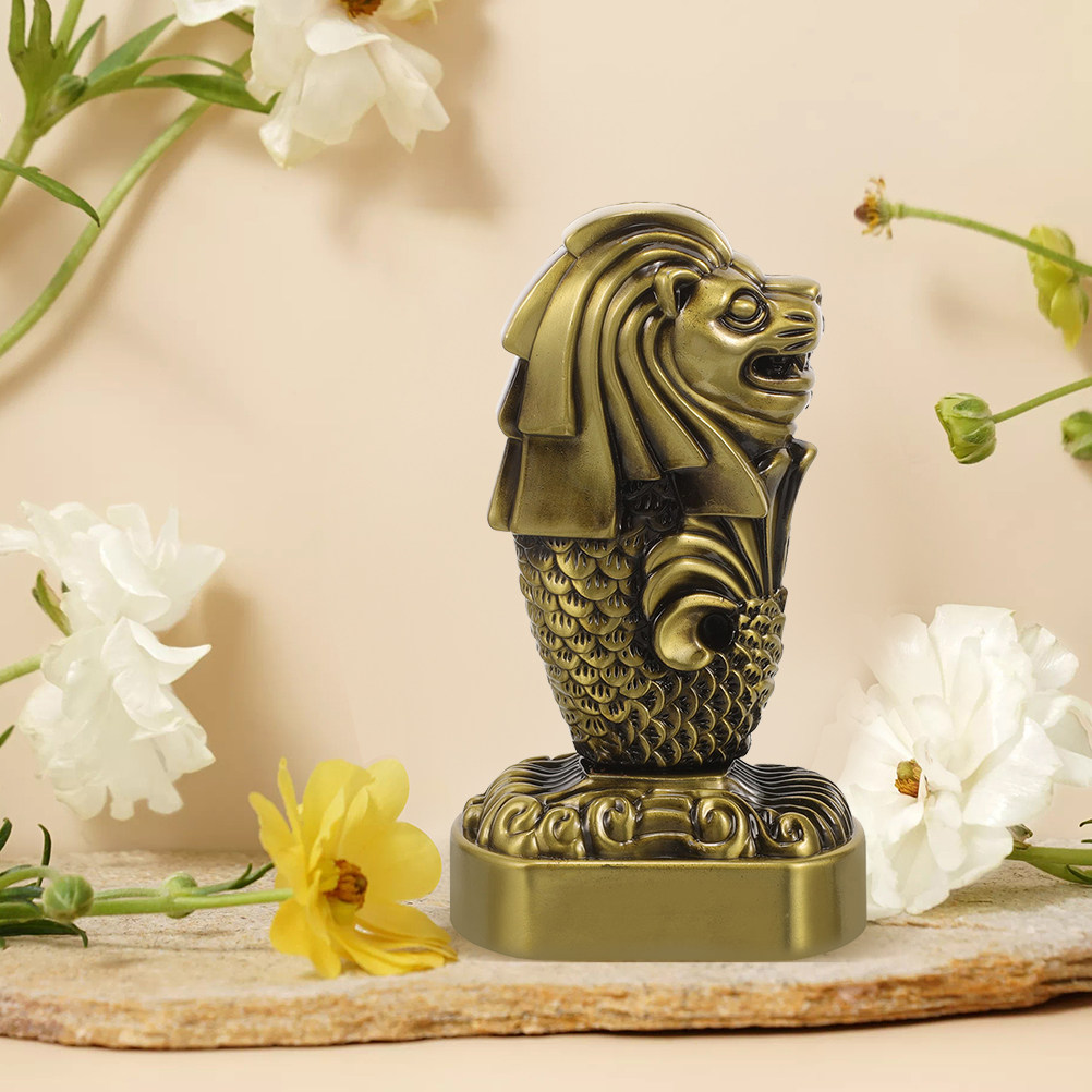 2Pcs Sturdy Metal Merlion Stat - Home Office Singapore review and price