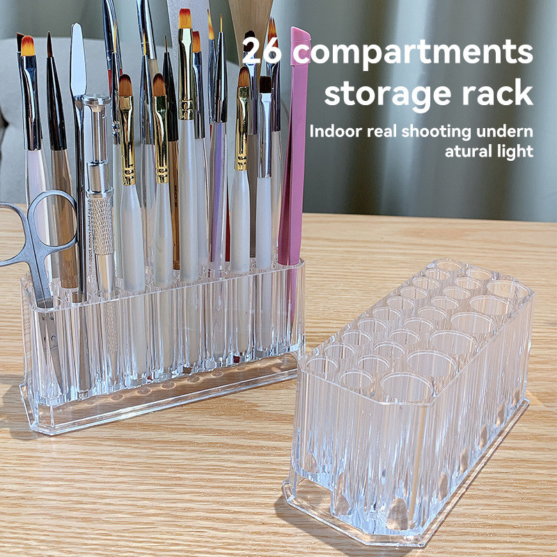 26 Holes Acrylic Nail Brushes  - Pen Holder Organizer review and price