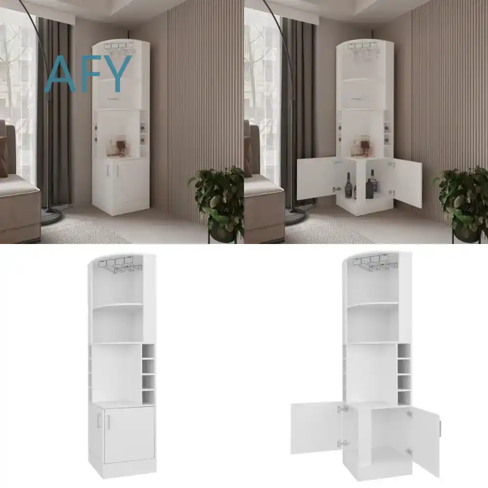 White Corner Bar Cabinet with  - Home Office Ikea review and price