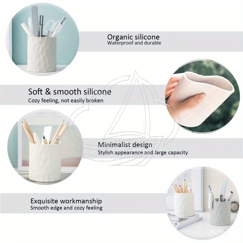 White Silicone Pen Holder Desk - Pen Holder Organizer review and price