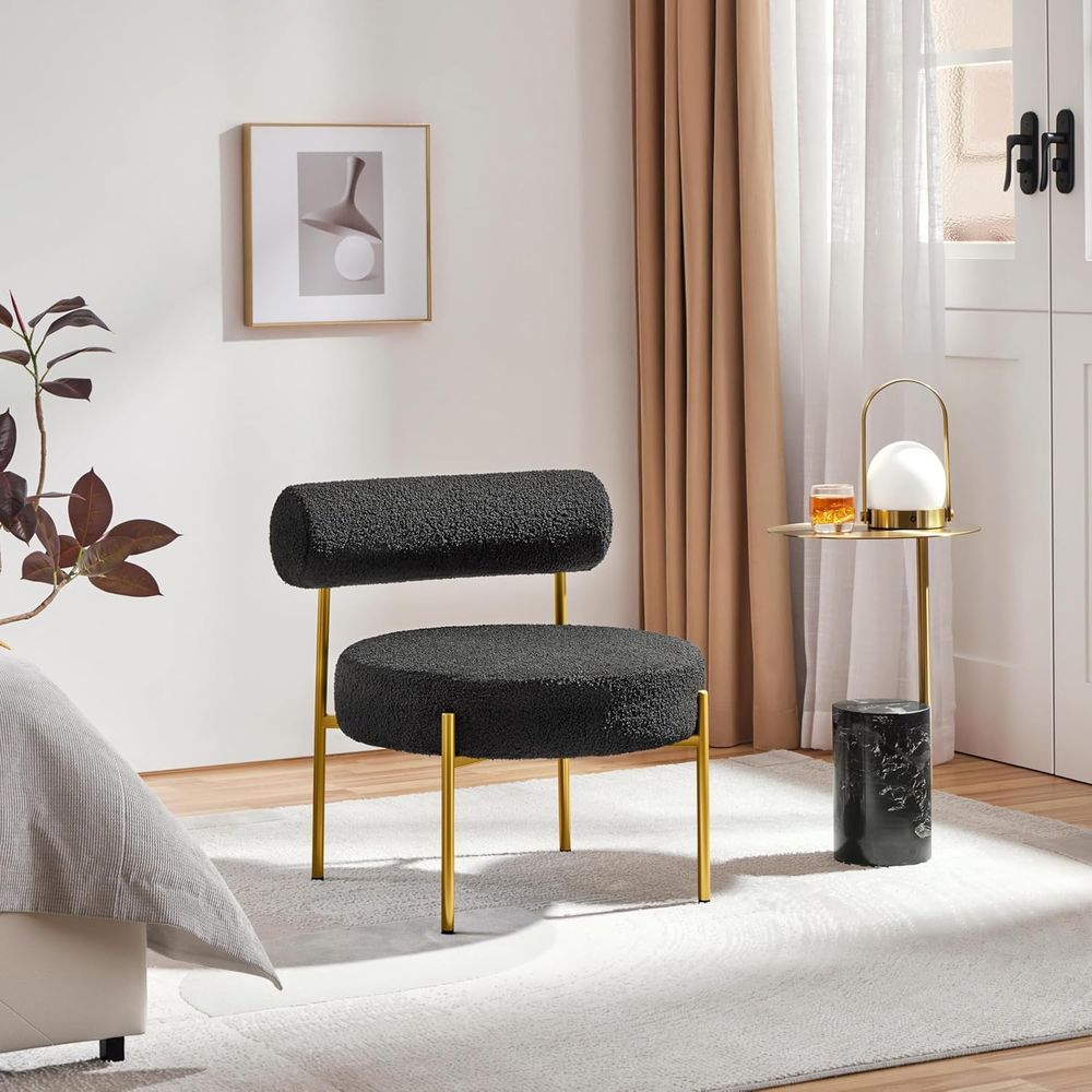 Elegant Vanity Chair with Gold - Home Office Furniture review and price